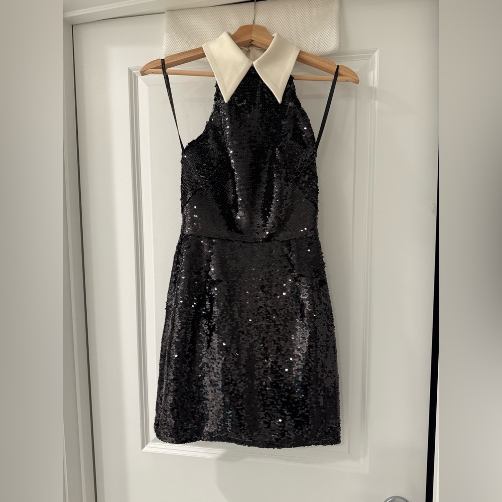 NWOT BRONX AND BANCO Wednesday Sequin Halterneck Mini Dress - Picture 12 of 15